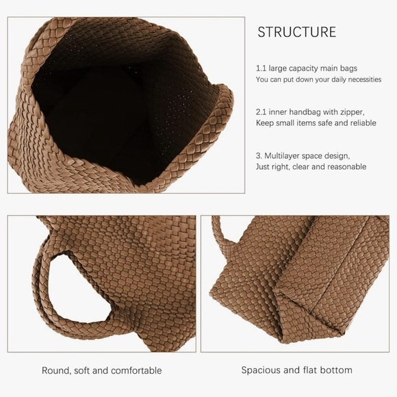 Like new, Woven tote bag with detachable clutch. Price Firm. - Picture 2 of 10